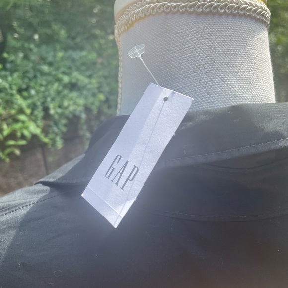 New NWT Gap Black Tie front Mini Shirtdress Dress Size XL A-line Collar - Picture 6 of 12